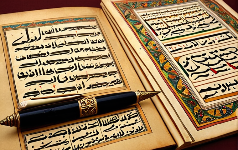 **
Prompt: "An ornate, illuminated manuscript page depicting phonetic differences. Arabic calligraphy intertwines with Slovenian and Serbian text examples, highlighting vowel intonations. Warm, golden hues, a subtle background of desert sand, and traditional Islamic geometric patterns subtly incorporated. A vintage quill pen rests beside the manuscript. Focus on the beauty of language and script."
**